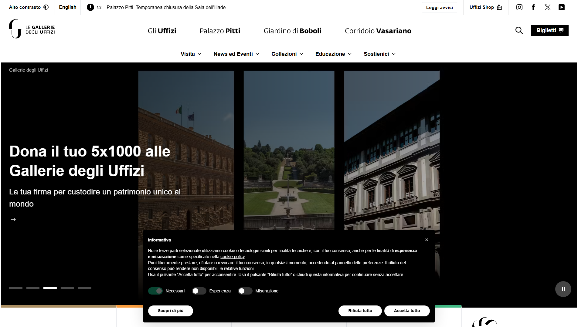 Screenshot of uffizipass.com
