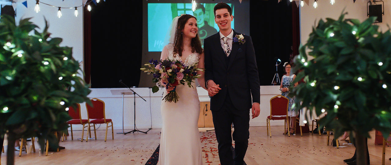 Wedding reception setup at Selsdon Hall