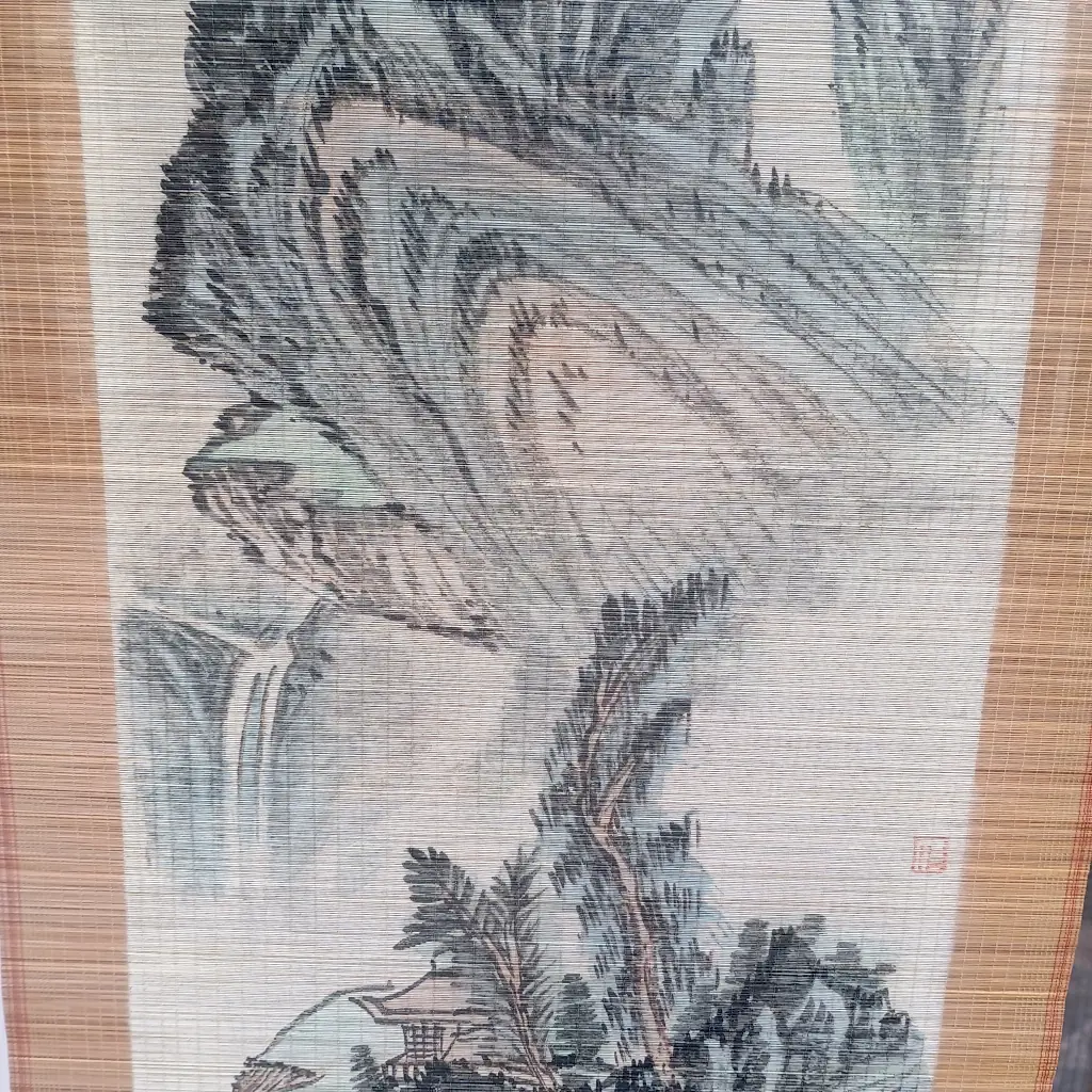 Kakejiku — Pergaminho Suspenso Chinês Decorativo Vintage — Paisagem Shanshui — Anos 1970 - Foto 5