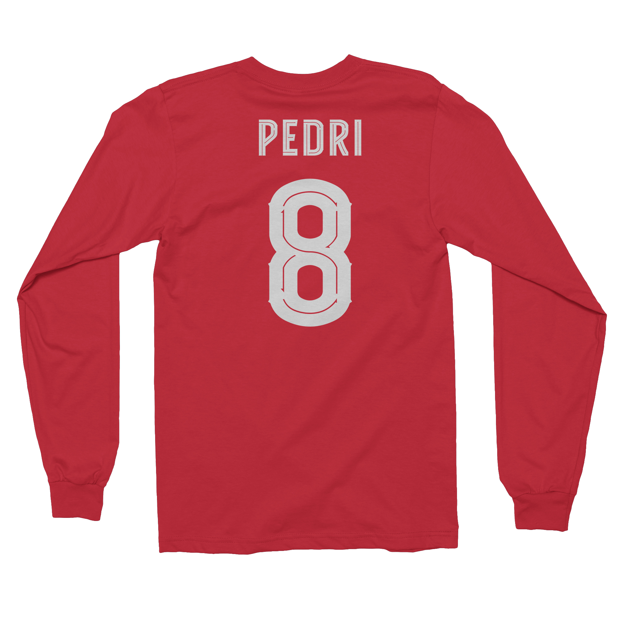 Barcelona Soccer Star Pedri 8 Jersey Style Sports Fan Long Sleeve