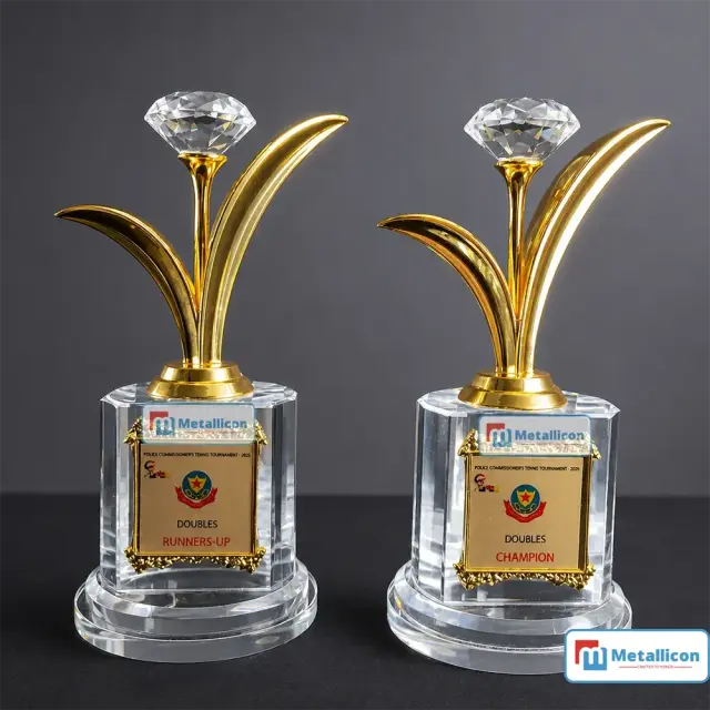 Crystal Metal Diamond Trophy
