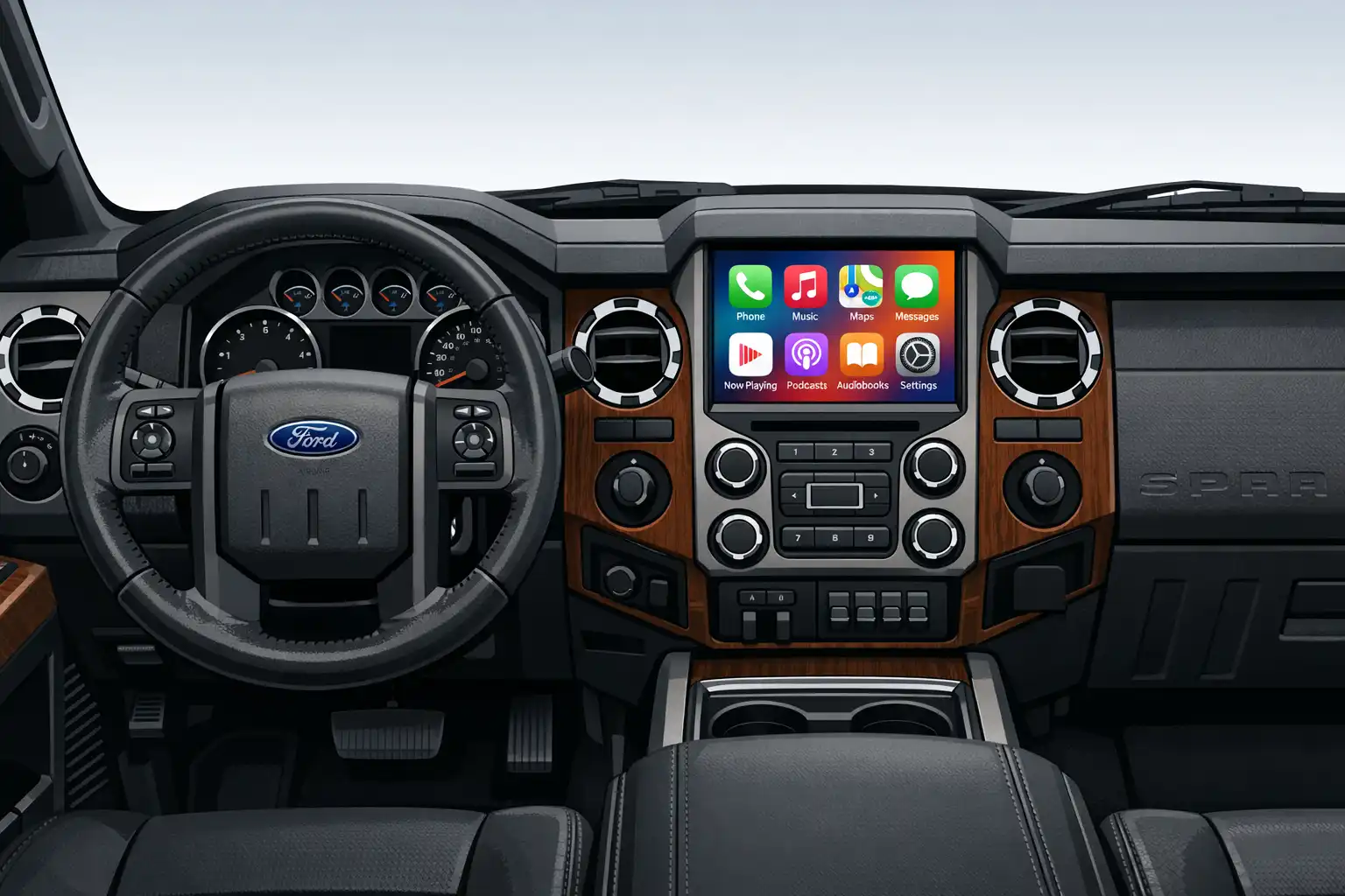Intérieur Ford F-250 2014 avec système d’origine
