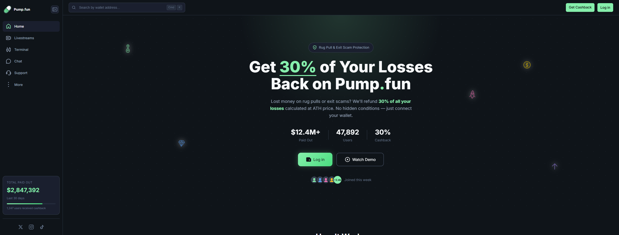 Stored screenshot of backfees-pump.fun