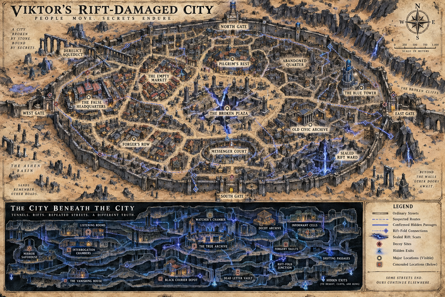 Map of Viktor's rift-damaged city