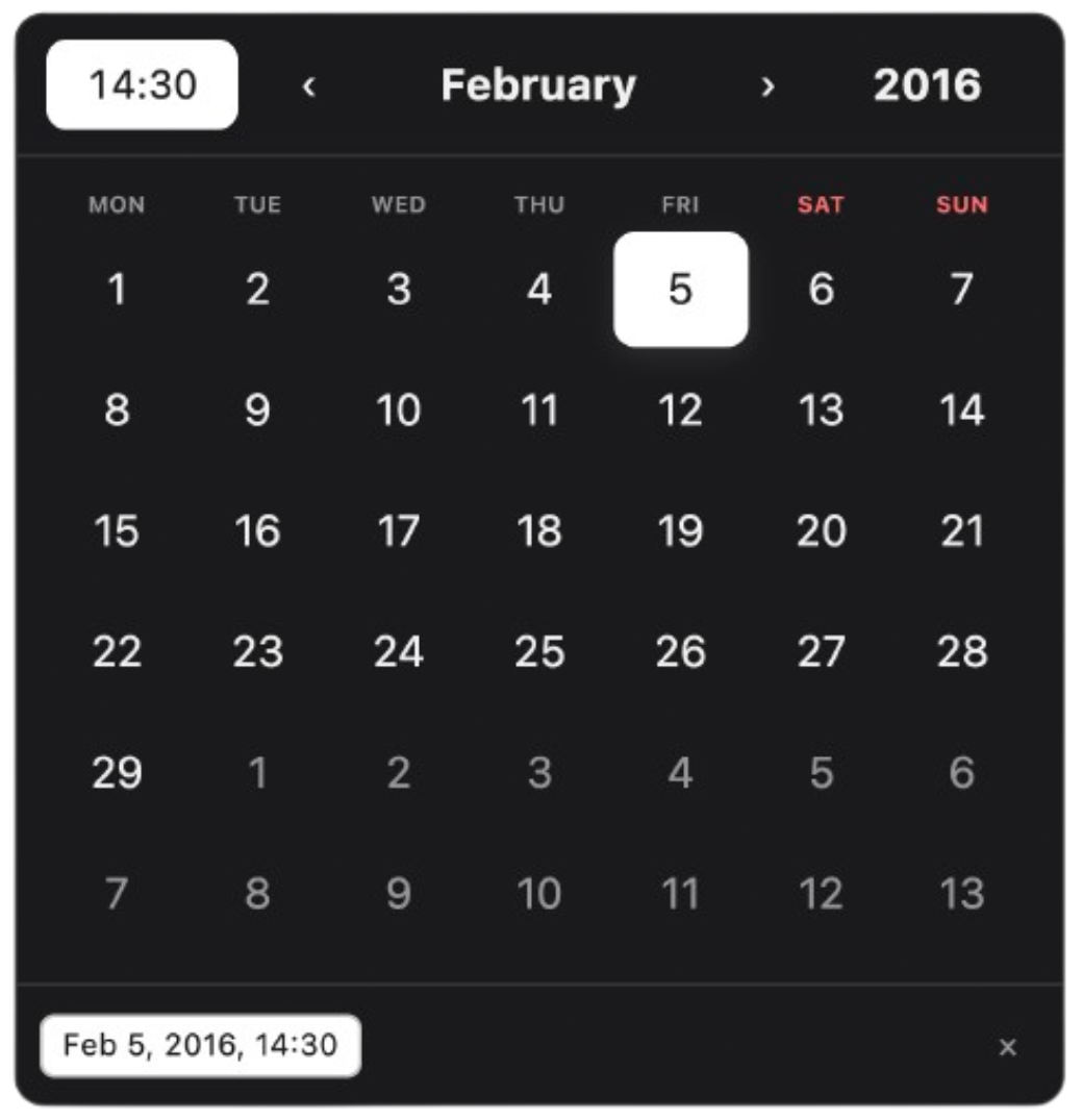 Calendar dark