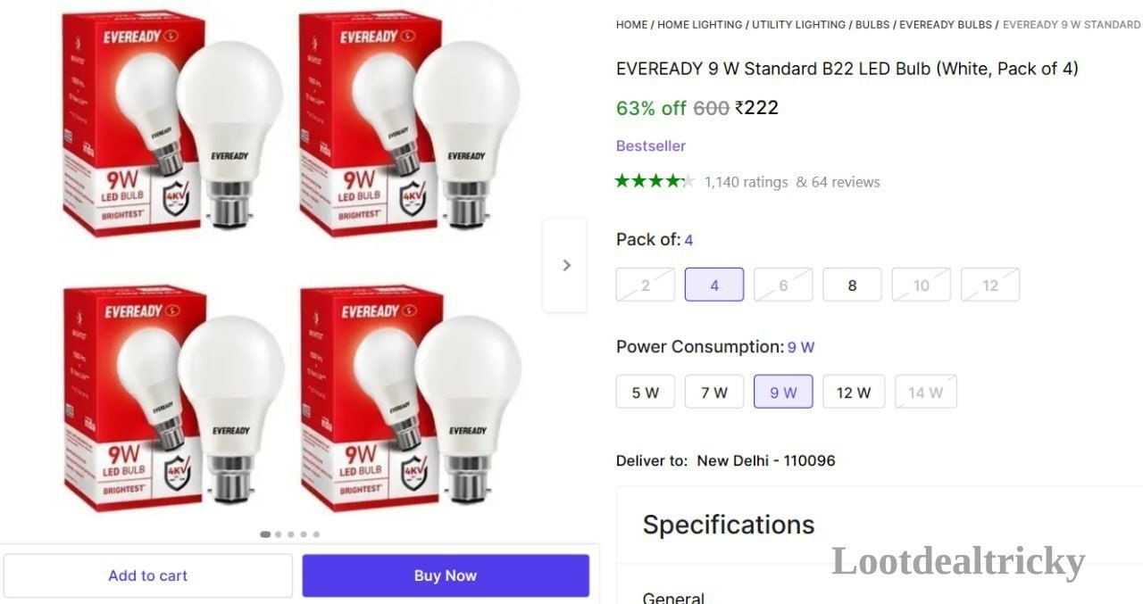 Eveready 9 W – Just ₹222 | Best Deal
