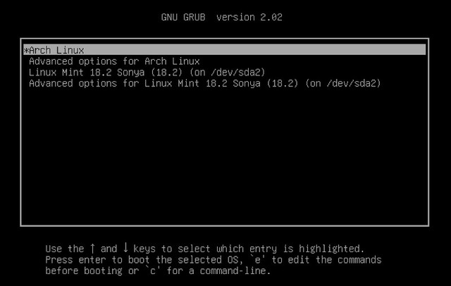 Grub-menu