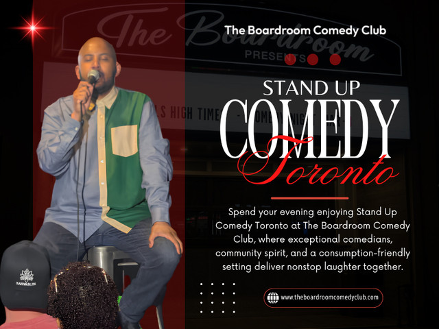 Recorded shows are edited until every scene is perfect. Live comedy works differently. A comedian might respond to someone in the audience. A harmless interruption turns into the funniest joke of the evening. Sometimes an unexpected reaction changes the direction of the performance entirely. That unpredictability is what makes Stand up comedy Toronto feel exciting.

Contact Us -
Address - 1350 St Clair Ave W, Toronto, ON M6E 1C4, Canada
Phone- +14168348654
Email- poonam3123@hotmail.com

Read Our Blogs -
https://boardroomcomedyclub.wixsite.com/boardroomcomedyclub/
https://theboardroomcomedyclub.medium.com/comedy-show-toronto-81014dc89fba
https://theboardroomcomedyclub.weebly.com/

More Links -
https://www.magcloud.com/user/theboardroomcomedyclub
https://vimeo.com/theboardroomcomedyclub
https://www.viki.com/collections/4271614l-the-boardroom-comedy-club-toronto