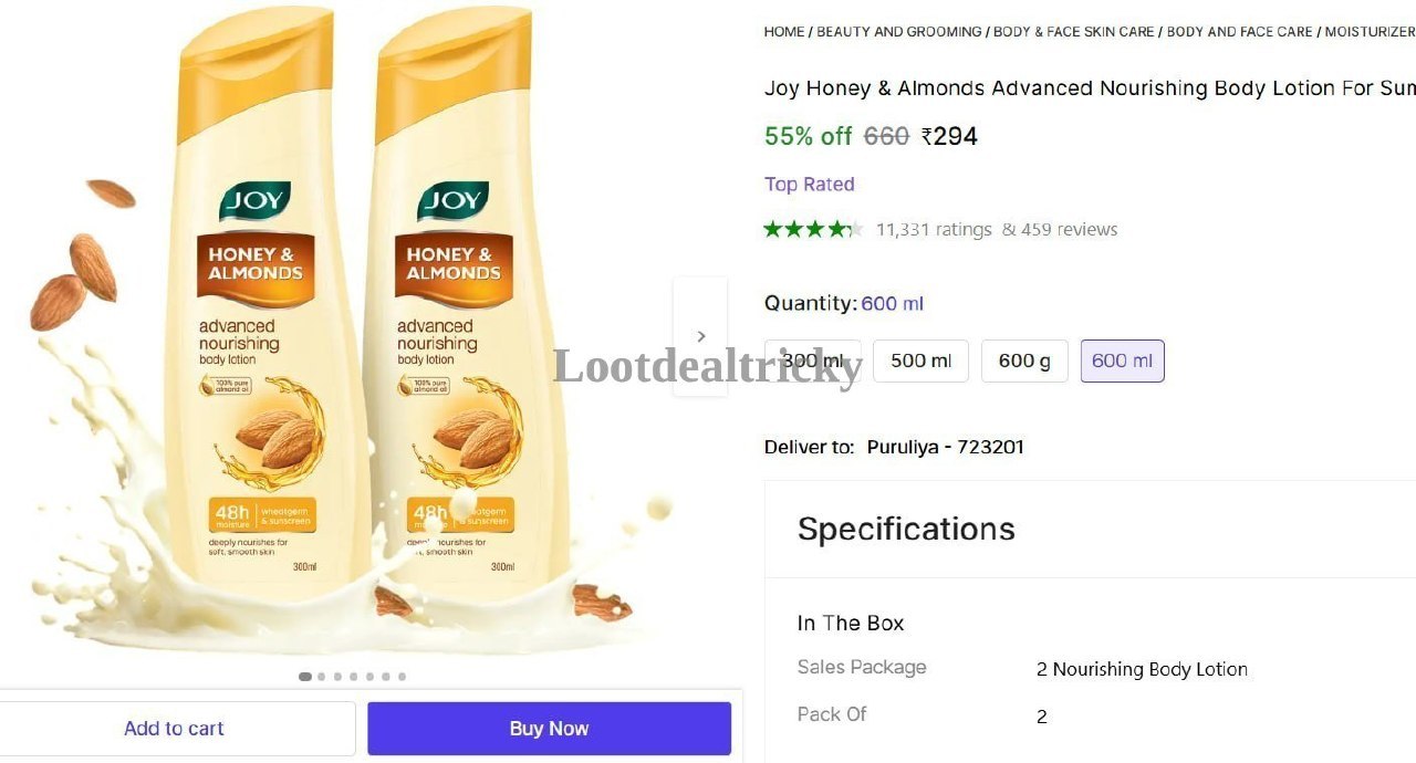 Joy Body Lotion Offer Image