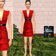 Shiny-Red-Ruffled-Dress
