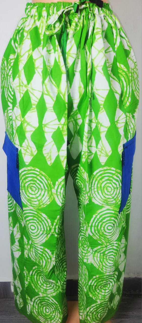 Cargo Pants made with Ankara and Aso Oke Pants