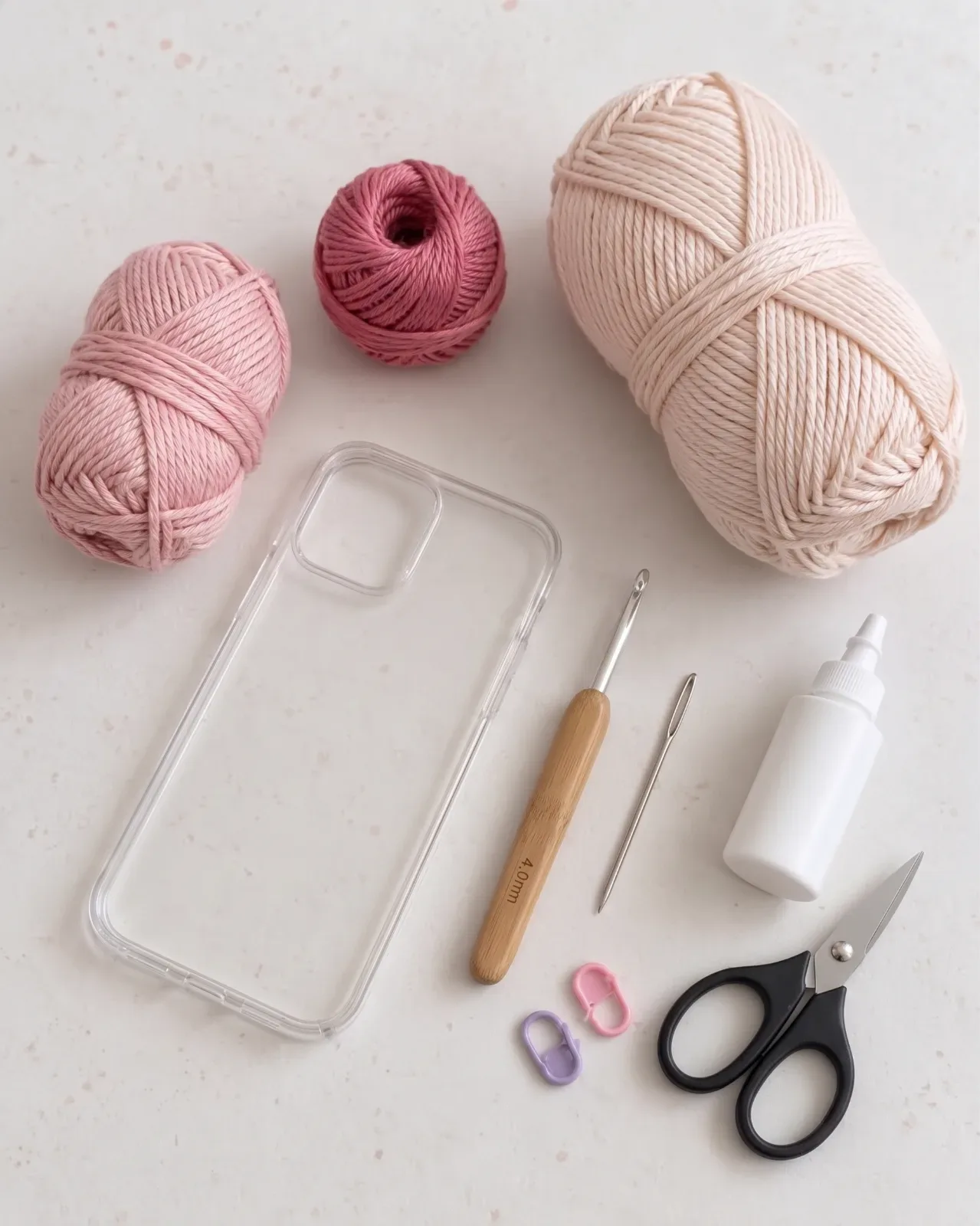 Coquette Bow Crochet Phone Case for iPhone materials and plastic shell