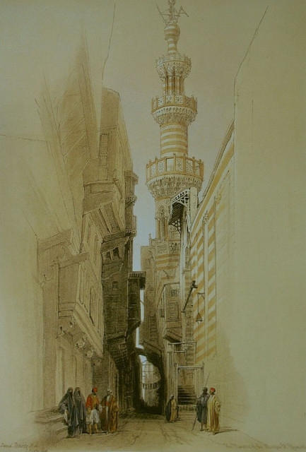 David-Roberts-Minaret-Of-The-Mosque-El-Rhamree