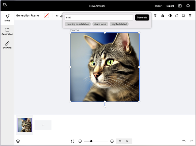 Screenshot of the editor