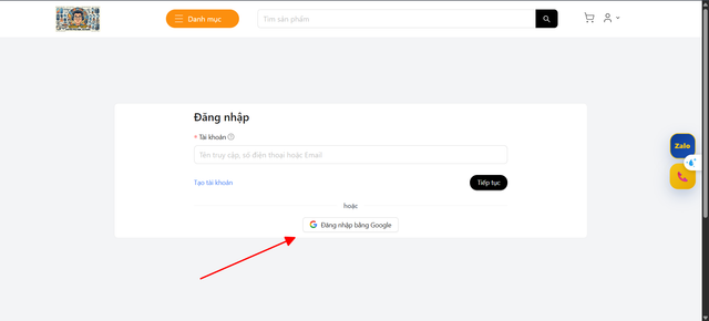 N&uacute;t Đăng nhập bằng Google tr&ecirc;n trang Thắng Hyper