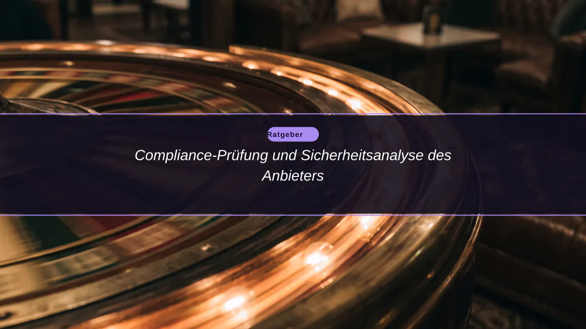 Compliance-Prüfung und Sicherheitsanalyse des Anbieters