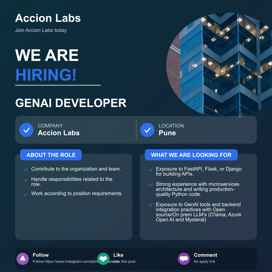 GenAI Developer at Accion Labs – Apply Now
