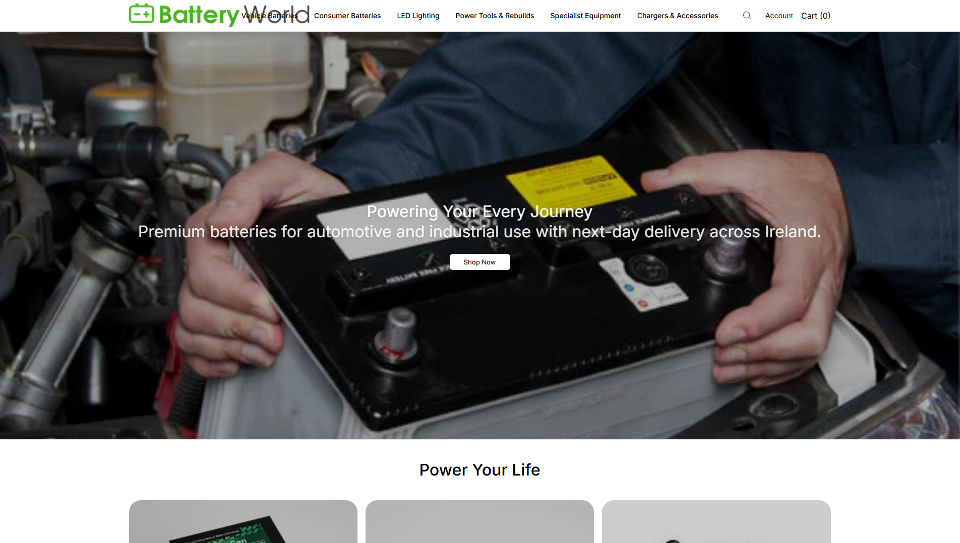 Stored capture of batteryworldhq.shop
