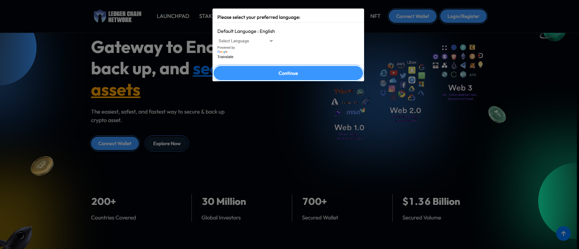 Screenshot of web3vaultconnect.live