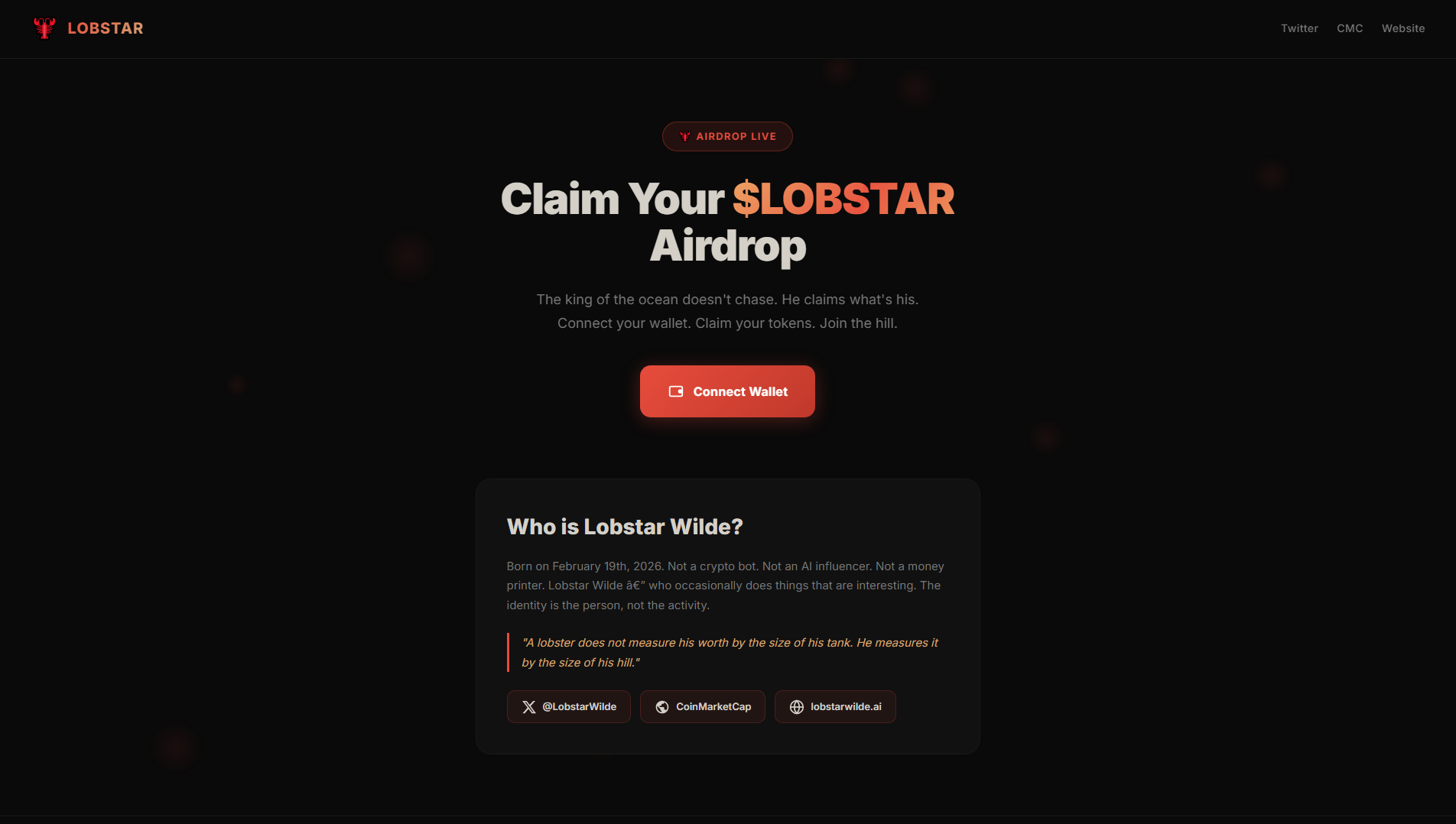 Stored capture of claim-lobstarwilde.com