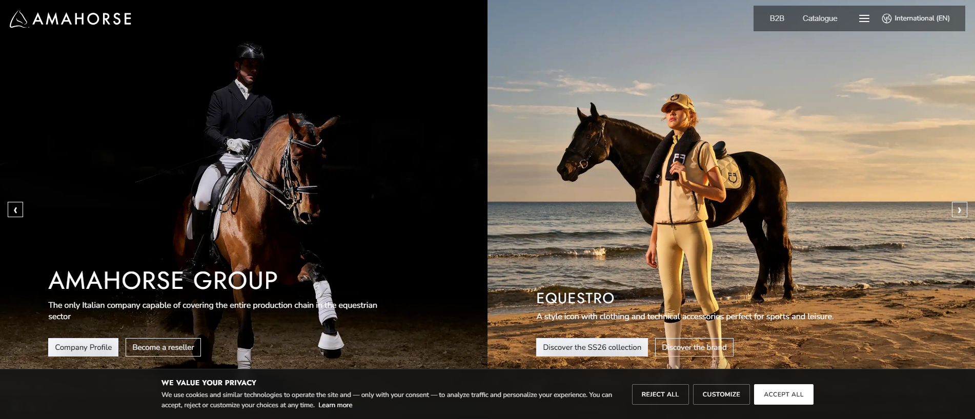Screenshot of amahorses.com