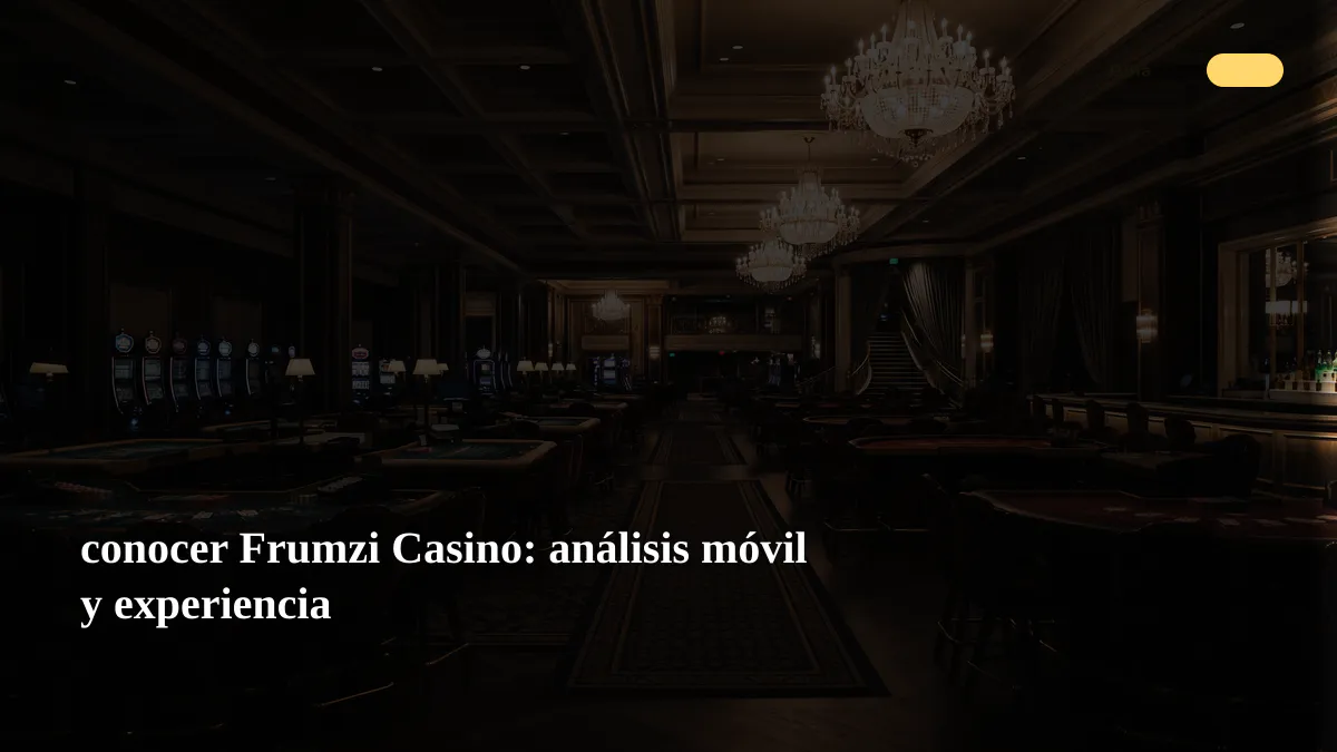 conocer Frumzi Casino: análisis móvil y experiencia