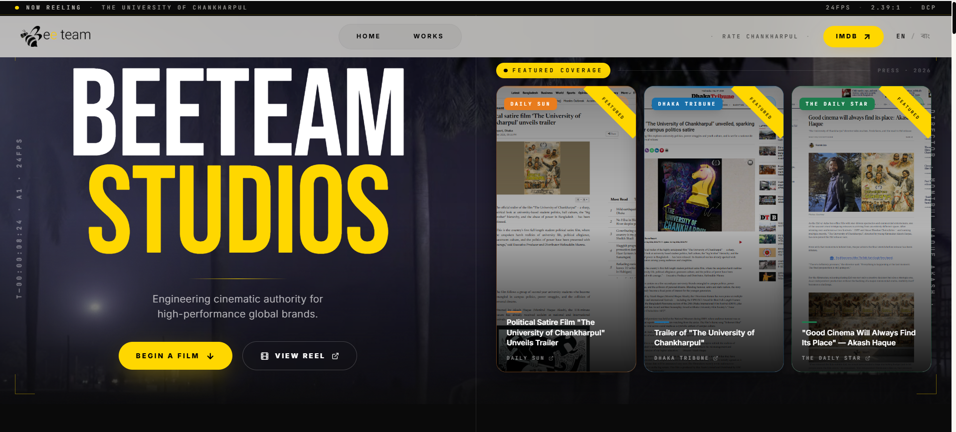 BeeTeam Studios website preview