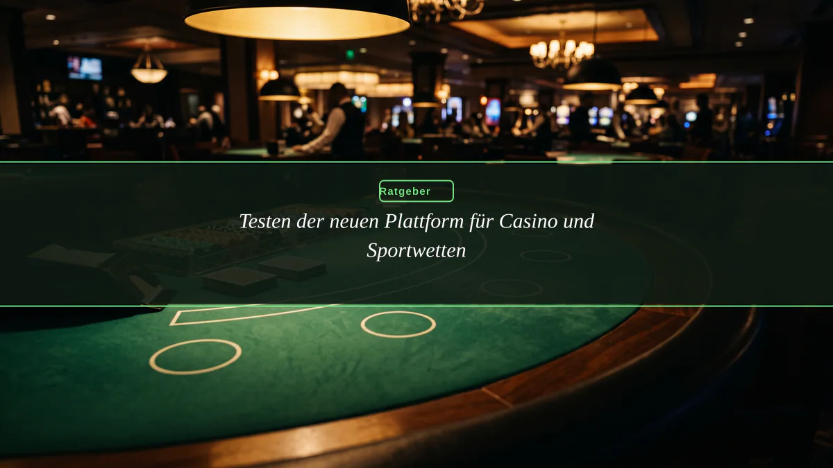 Testen der neuen Plattform für Casino und Sportwetten