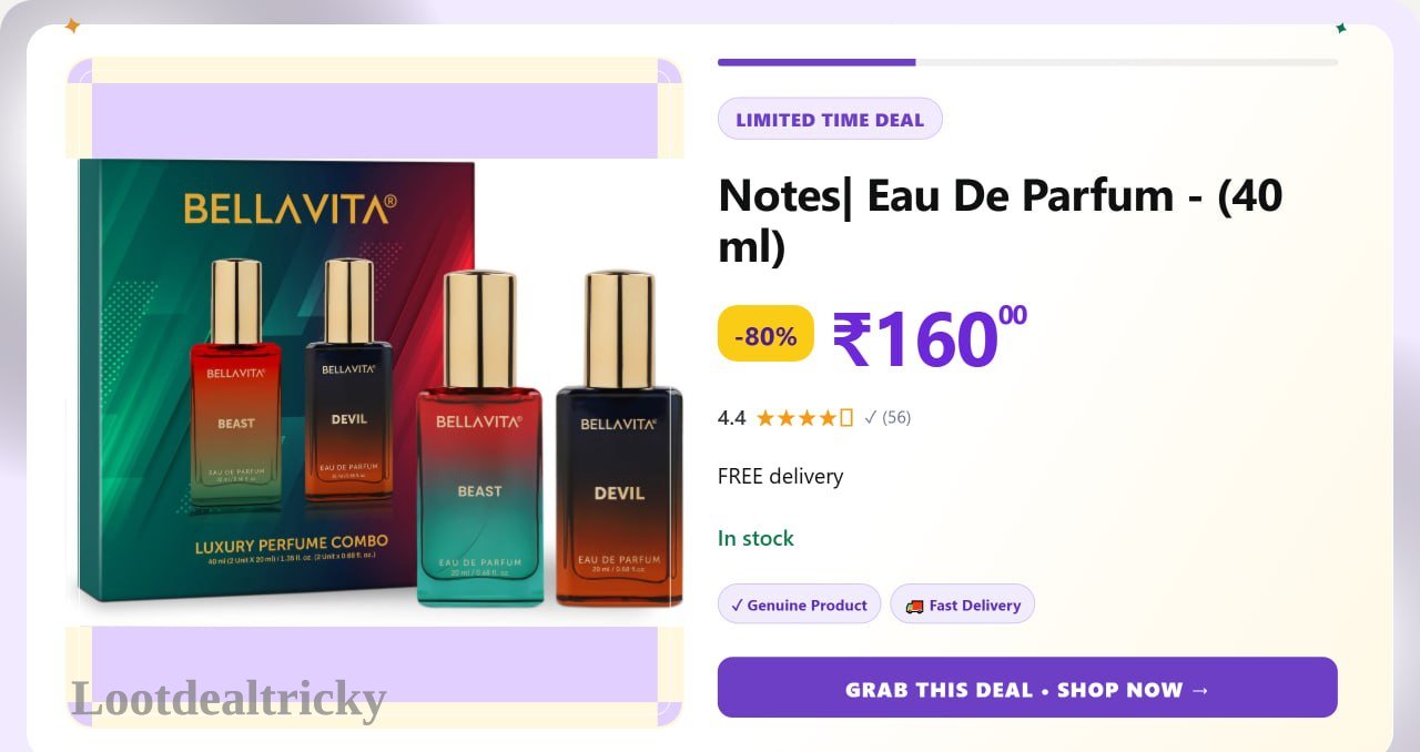 bellavita Eau De – Just ₹160 | Loot Deal bellavita Eau De – Just ₹160 | Loot Deal