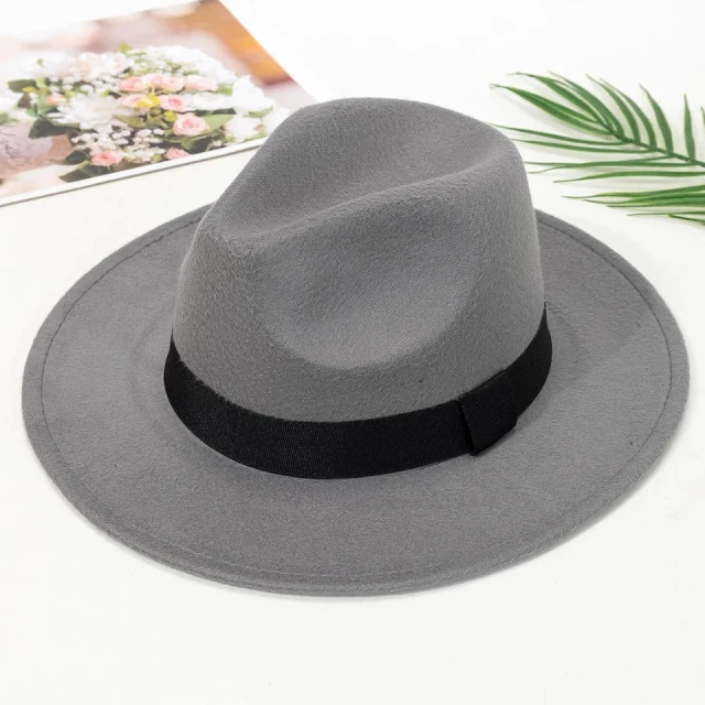 Grey Wide Brim Hat