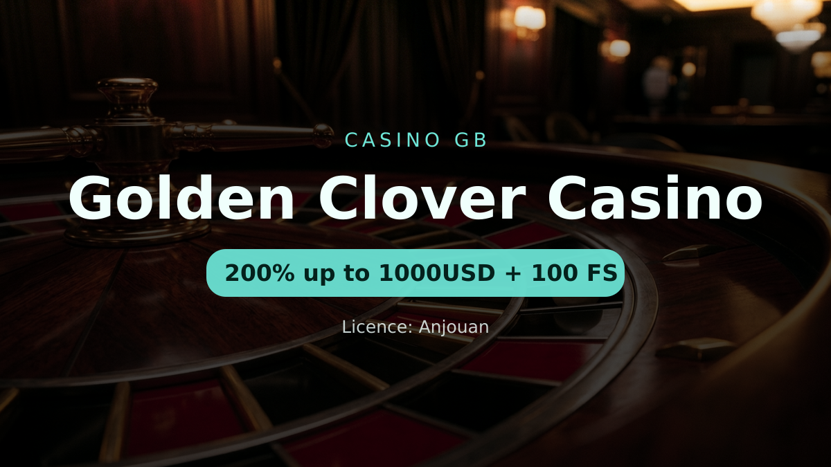 Golden Clover Casino — welcome bonus 200% up to 1000USD + 100 FS