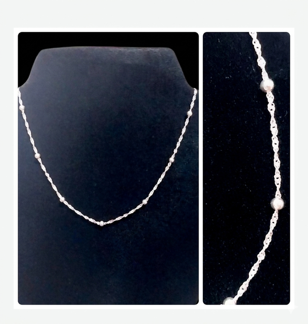 Comprar Cadena Plata 925 Tejido Singapur con Bolitas Intercaladas en Honduras