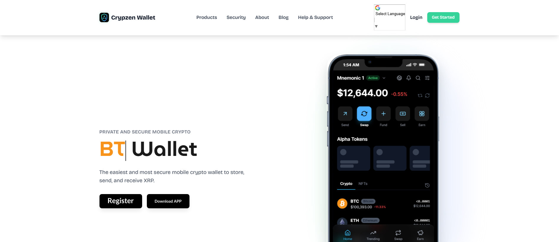 Stored capture of crypzenapp.com