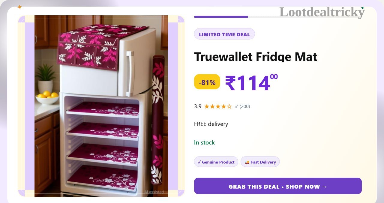   truewallet Fridge Mat – Just ₹114 | Exclusive Sale Discount