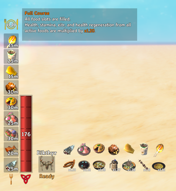 Full Course with all food slots filled
