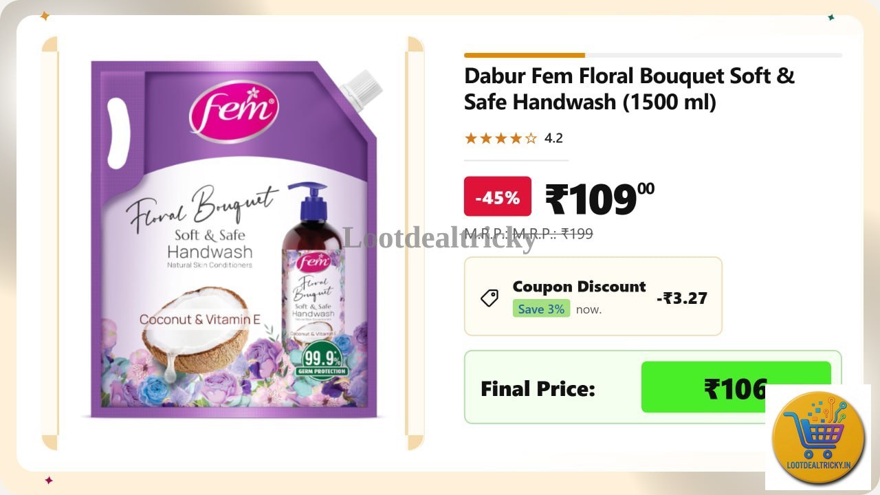 Dabur Fem Handwash – Just ₹106 | Top Unbeatable Deal Dabur Fem Handwash – Just ₹106 | Top Unbeatable Deal