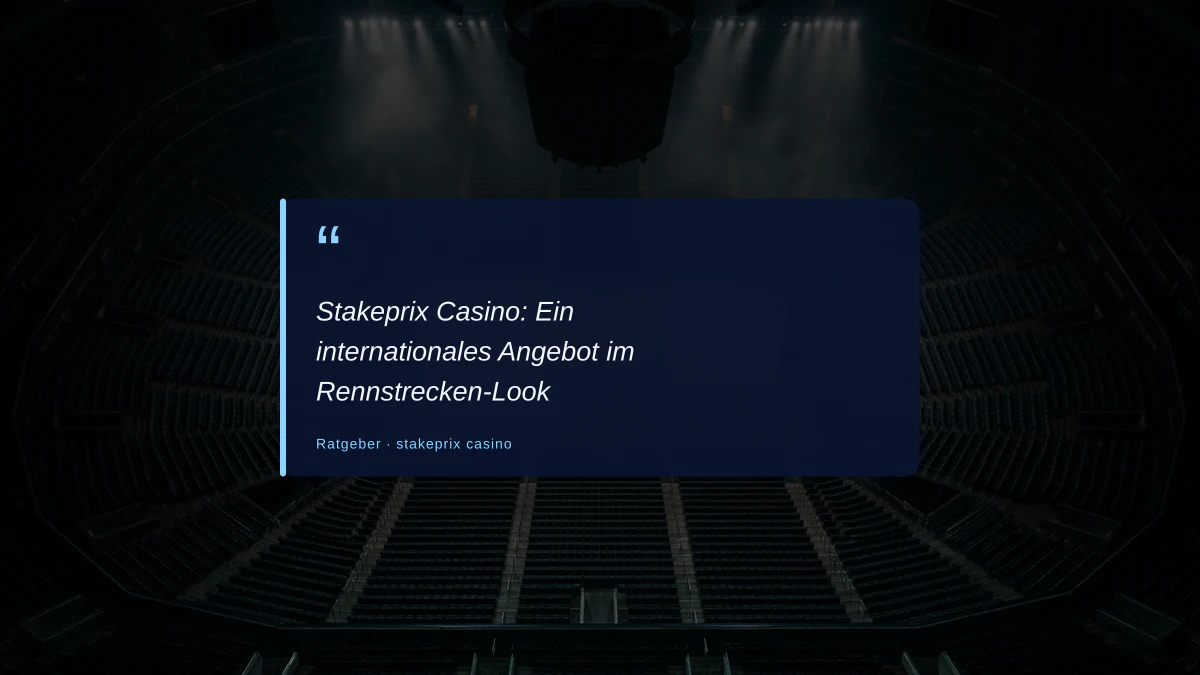 Stakeprix Casino: Ein internationales Angebot im Rennstrecken-Look