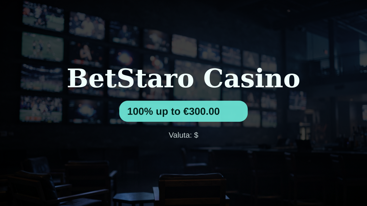 BetStaro Casino � welkomstbonus 100% up to �300.00, betalingen: Visa, Mastercard, Skrill, Neteller, Apple Pay