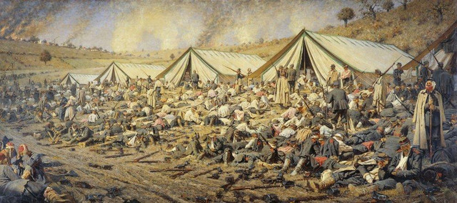 После атаки Перевязочный пункт под Плевной 1881