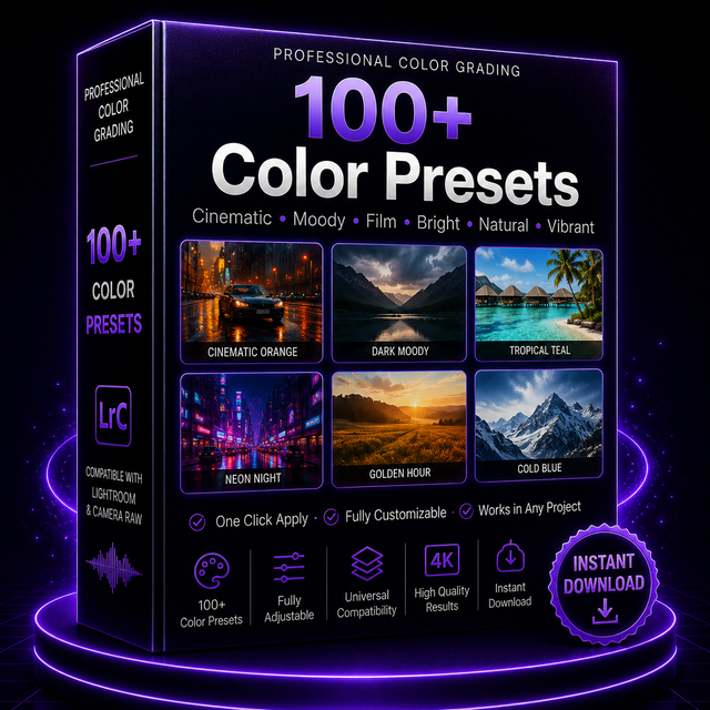 100+ Color Presets (LUTs)