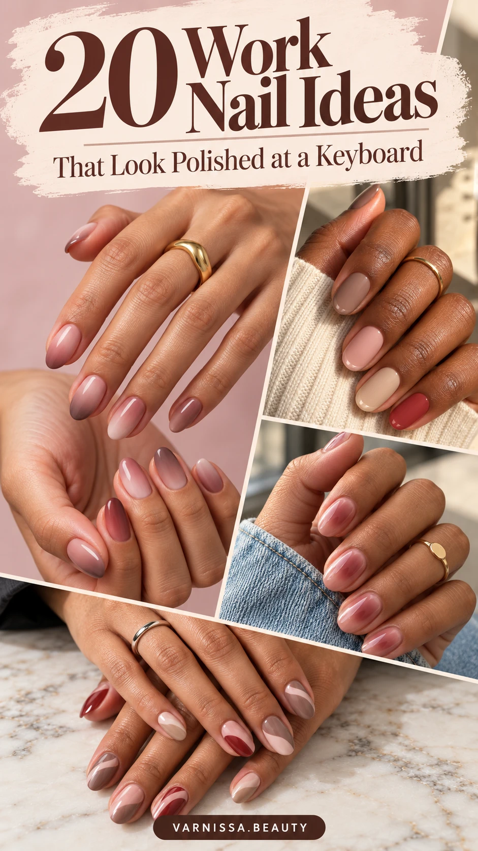 20 Work Nail Ideas That Look Polished at a Keyboard Pinterest pin