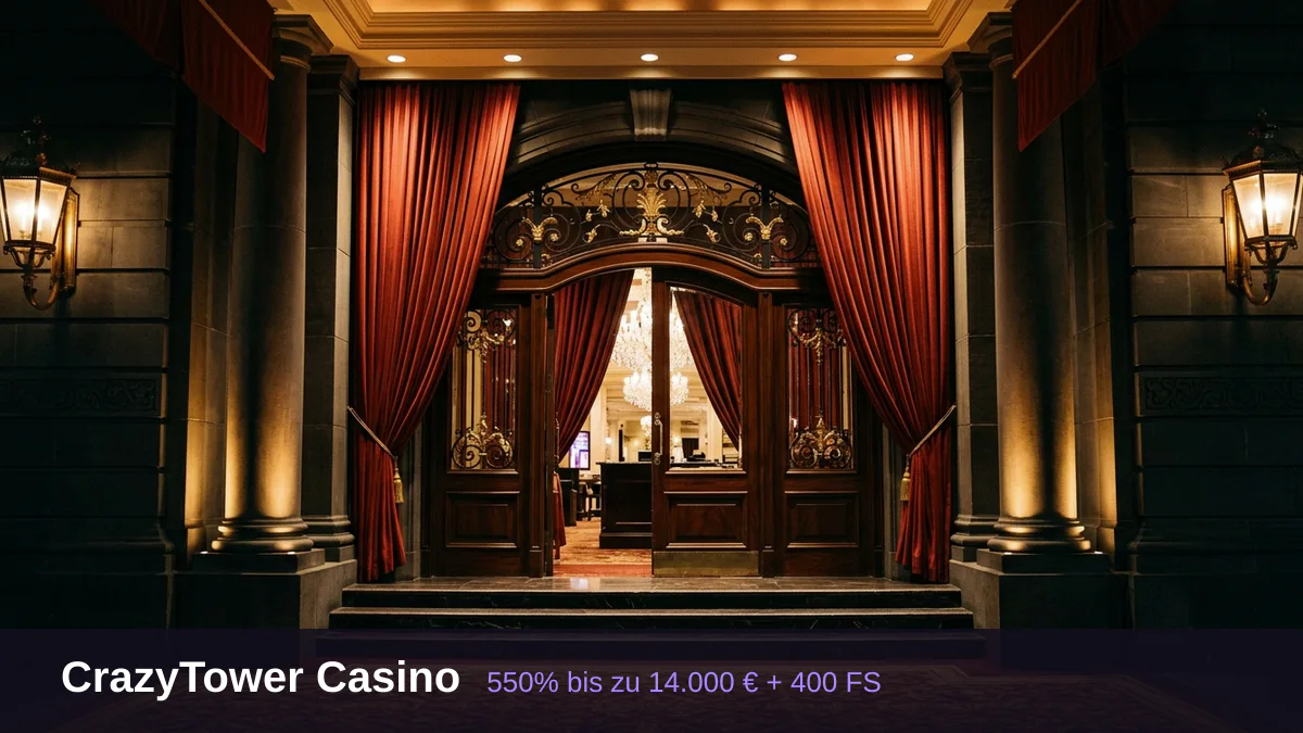 CrazyTower Casino — Willkommensbonus 550% bis zu 14.000 € + 400 FS, Zahlungen: Visa, Mastercard, Skrill, Neteller, Paysafecard