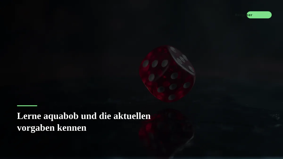 Lerne aquabob und die aktuellen vorgaben kennen