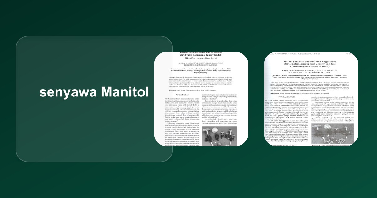 Manitol: Analisis Kromatografi, Stabilitas Koloid, dan Higroskopisitas Serbuk