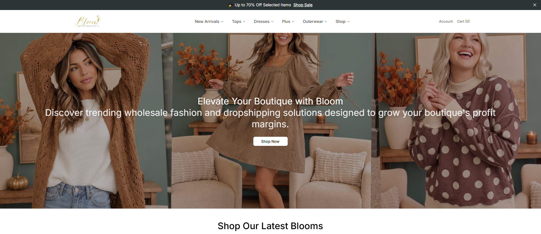 Stored capture of bloomwholesalehub.shop