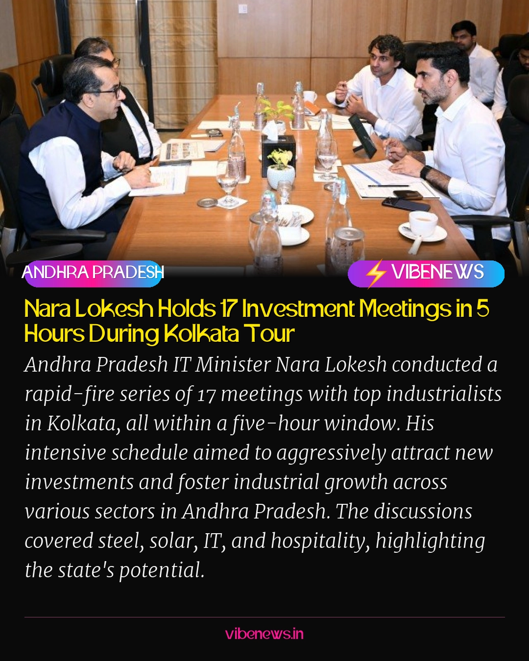 Nara Lokesh Holds 17 Investment Meetings in 5 Hours During Kolkata Tour