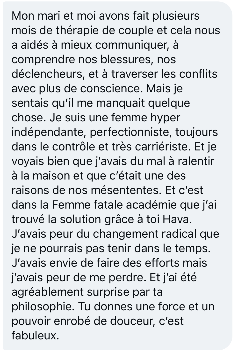 À propos 77 Témoignage d'une membre