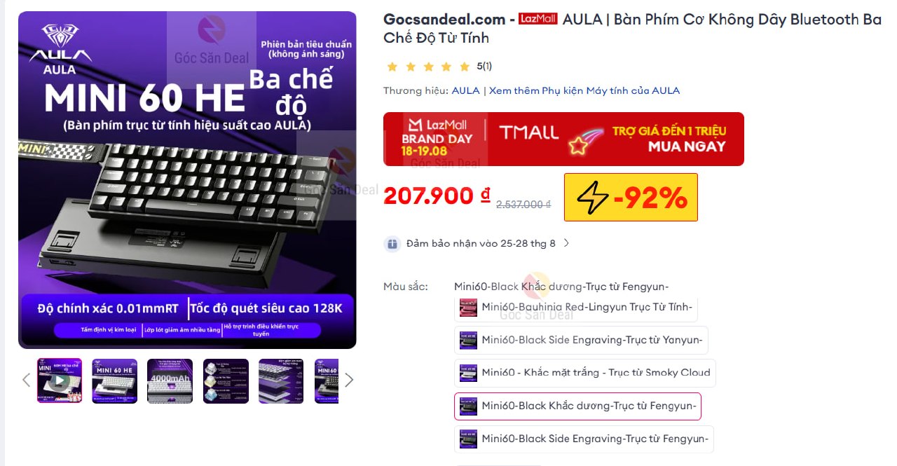 AULA | Bàn Phím Cơ Không Dây Bluetooth Ba Chế Độ Từ Tính