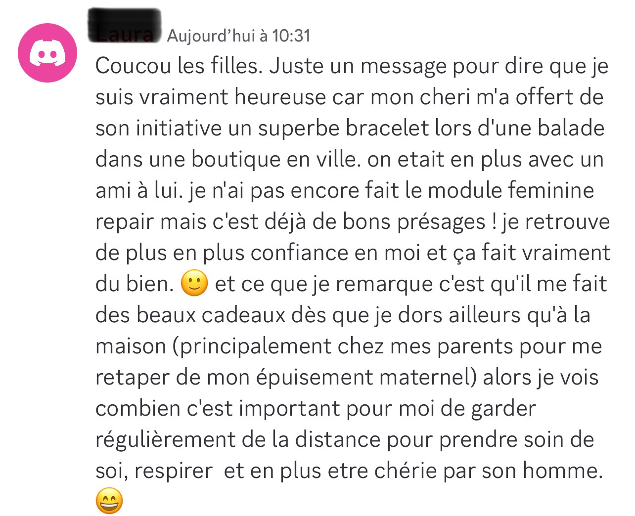 À propos 3 Témoignage détaillé d'une membre