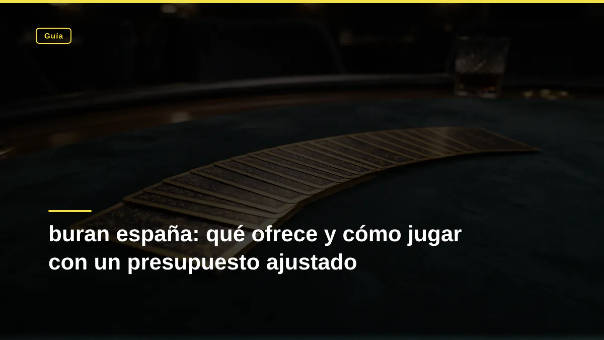 buran españa: qué ofrece y cómo jugar con un presupuesto ajustado